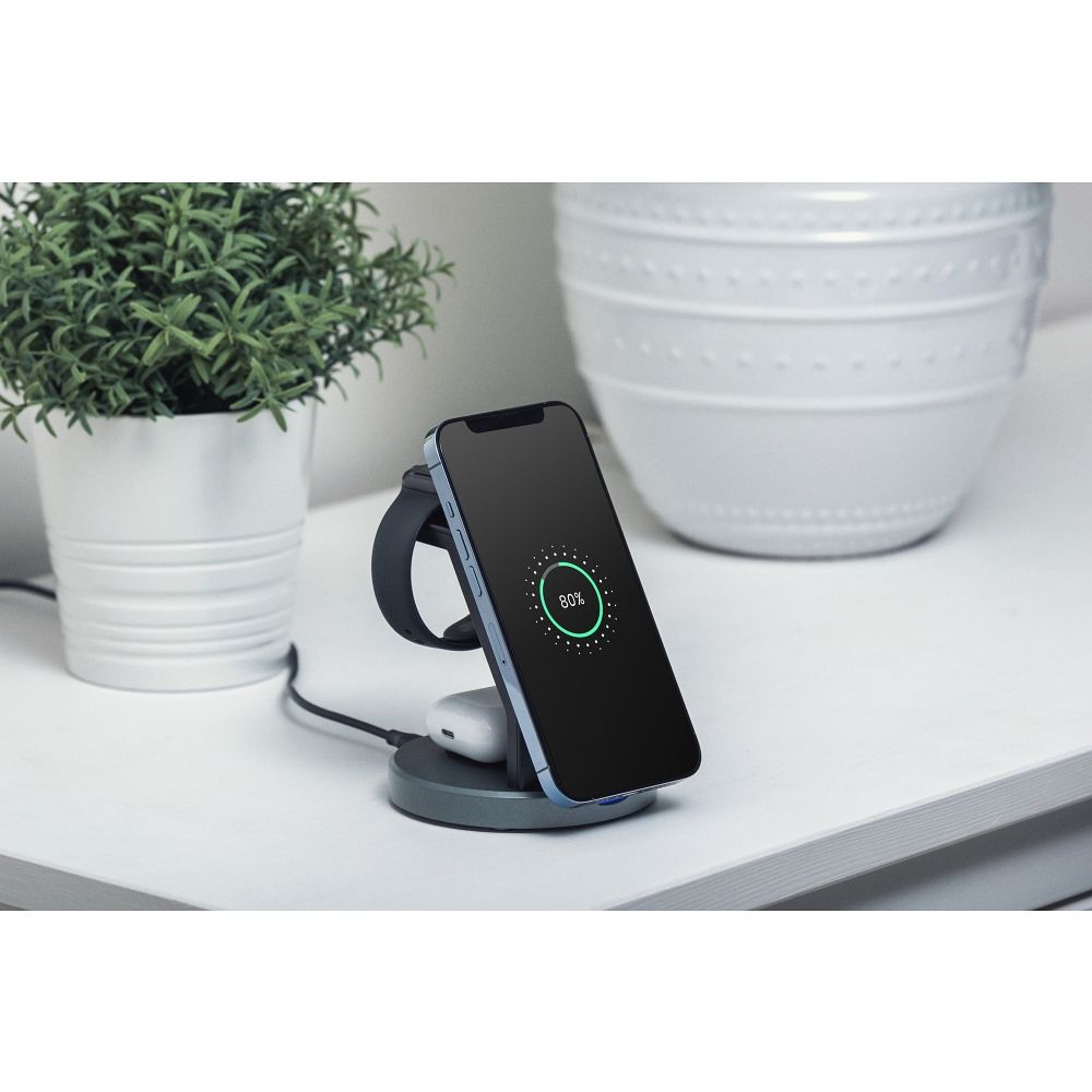 Incarcator Wireless Qi Forcell 3in1 15w cu suport MagSafe de Birou - 1 | YEO